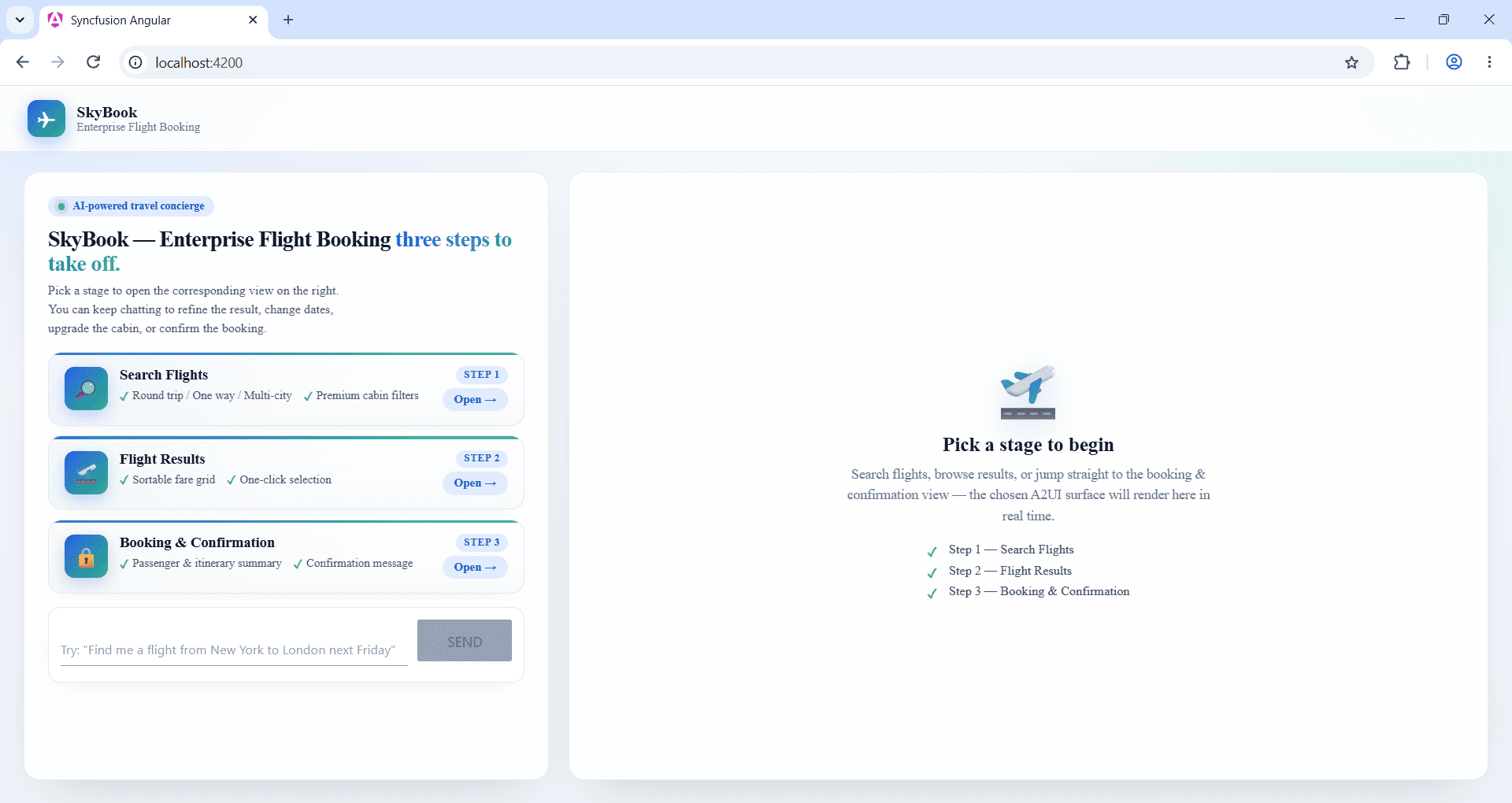 Flight booking sample