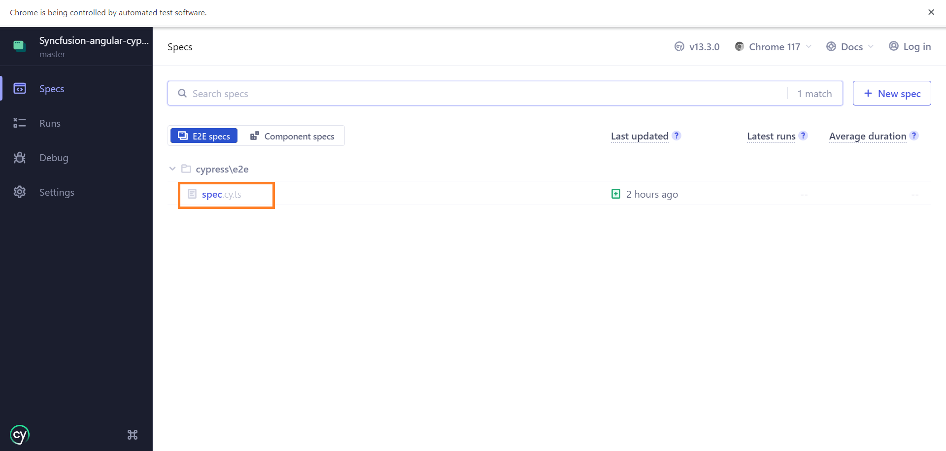 Cypress dashboard