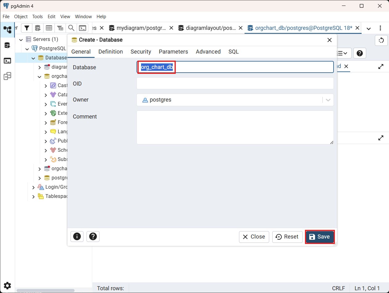 Database Creation Dialog