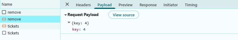 Delete Operation Payload