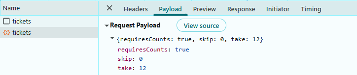 Paging Operation Payload