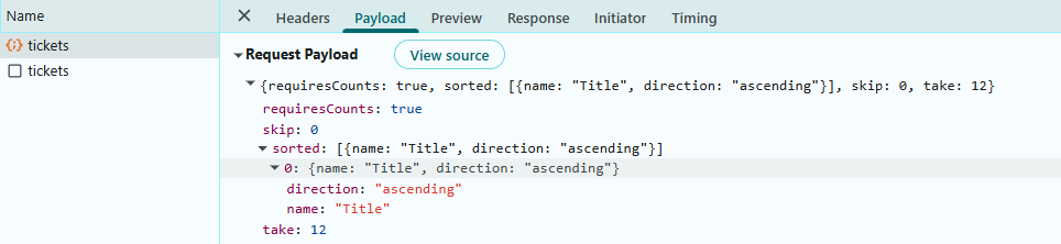 Sorting Operation Payload