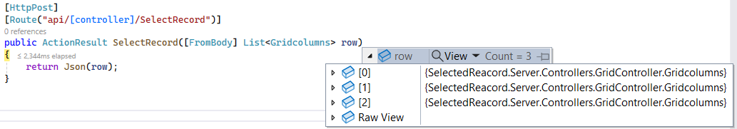 Pass selected records to server using ajax