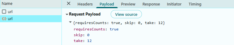 Paging Operation Payload