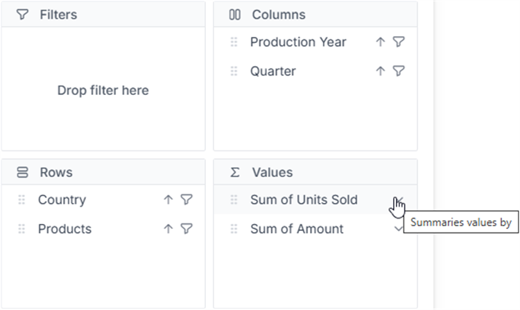 Icon to change aggregation type