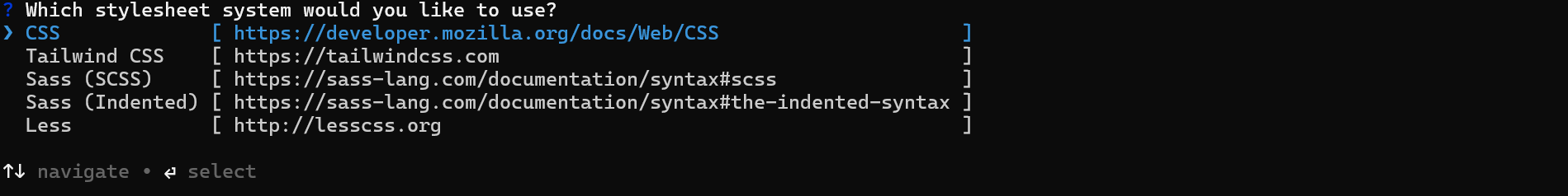 Stylesheet setup prompt