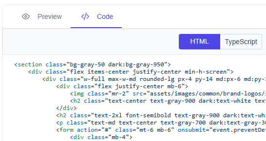 Copy HTML code snippet to clipboard