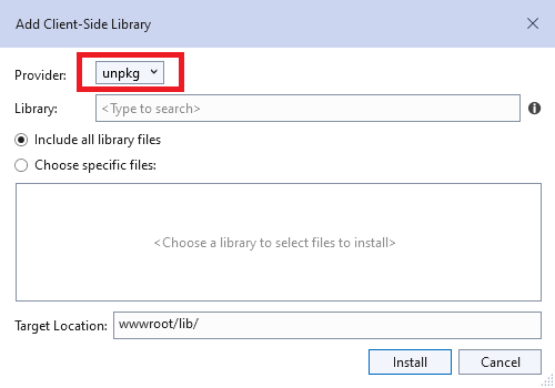 Select unpkg provider