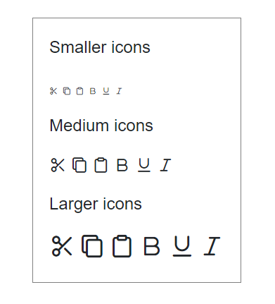 Icon size customization