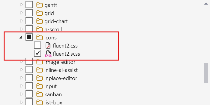 Choose SCSS Icon file