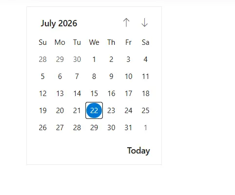 ASP.NET Core Calendar Control