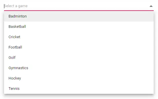 ASP.NET Core ComboBox Control