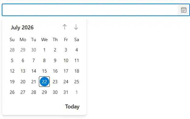 ASP.NET Core DatePicker Control