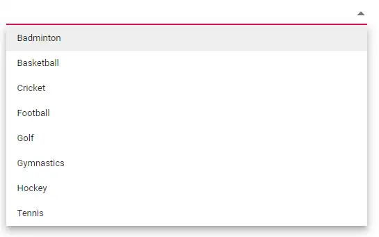 ASP.NET Core DropDownList Control