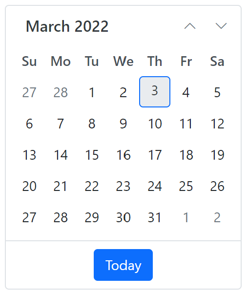 ASP.NET Core Calendar control - Getting Started