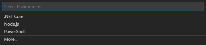 asp.net core vscode select environment