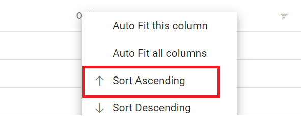 Locale sort ascending