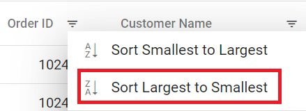 Locale sort largest to smallest