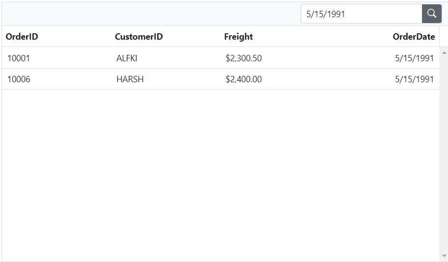 Perform search based on column formatting