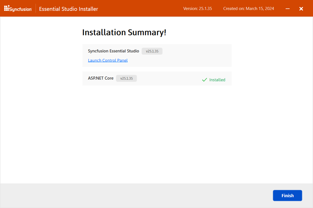 Web Installer Installation Summary