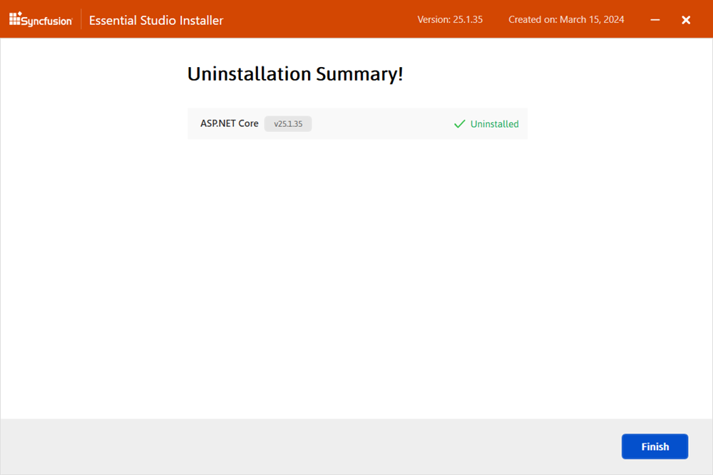 Web Installer Uninstallation Summary