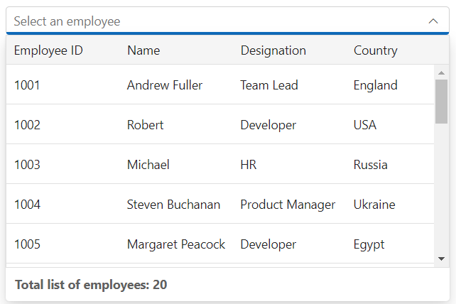 Footer template