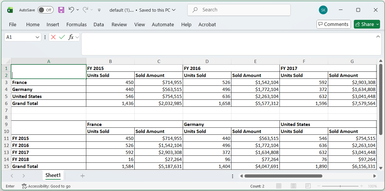 Exporting to same worksheet
