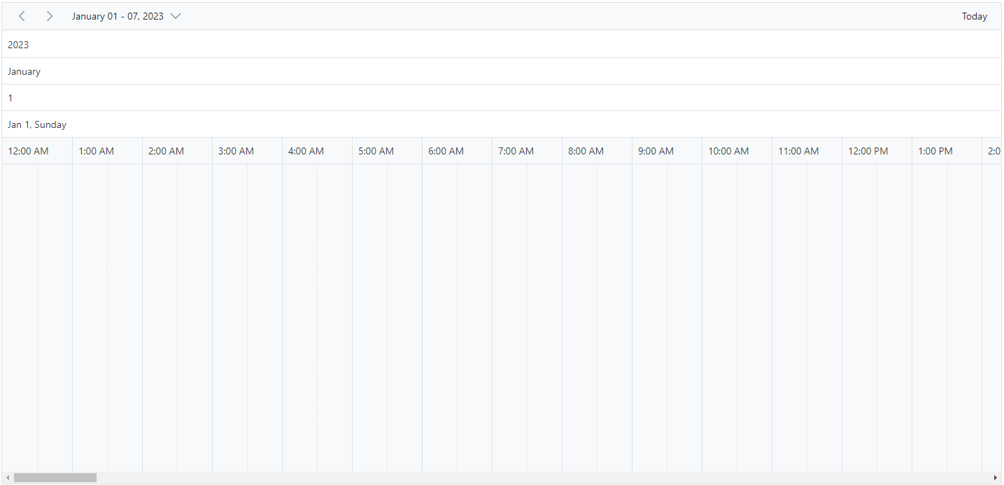 Display Timeline Header Rows in ASP.NET Core Scheduler