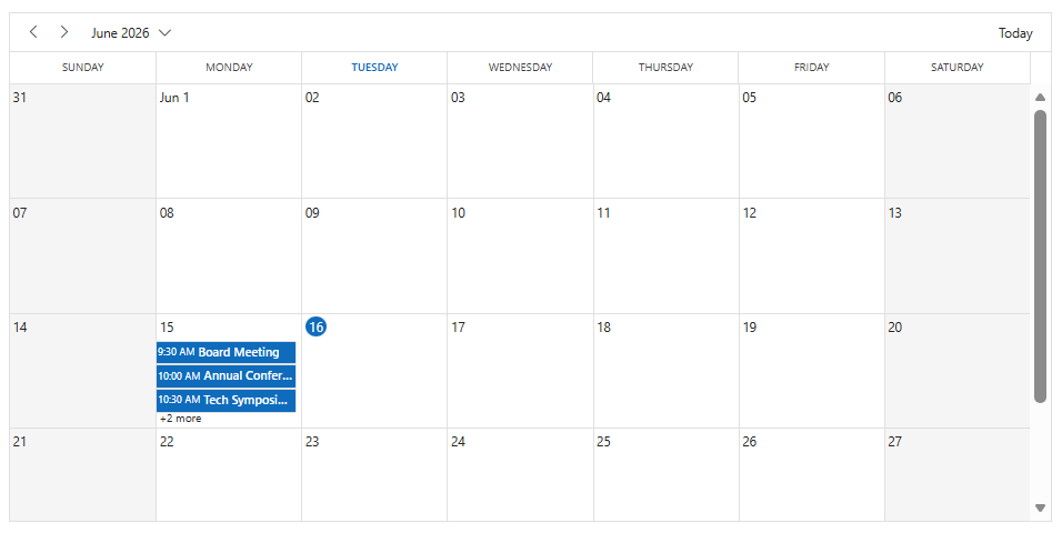 Scheduler with MaxEventsPerRow