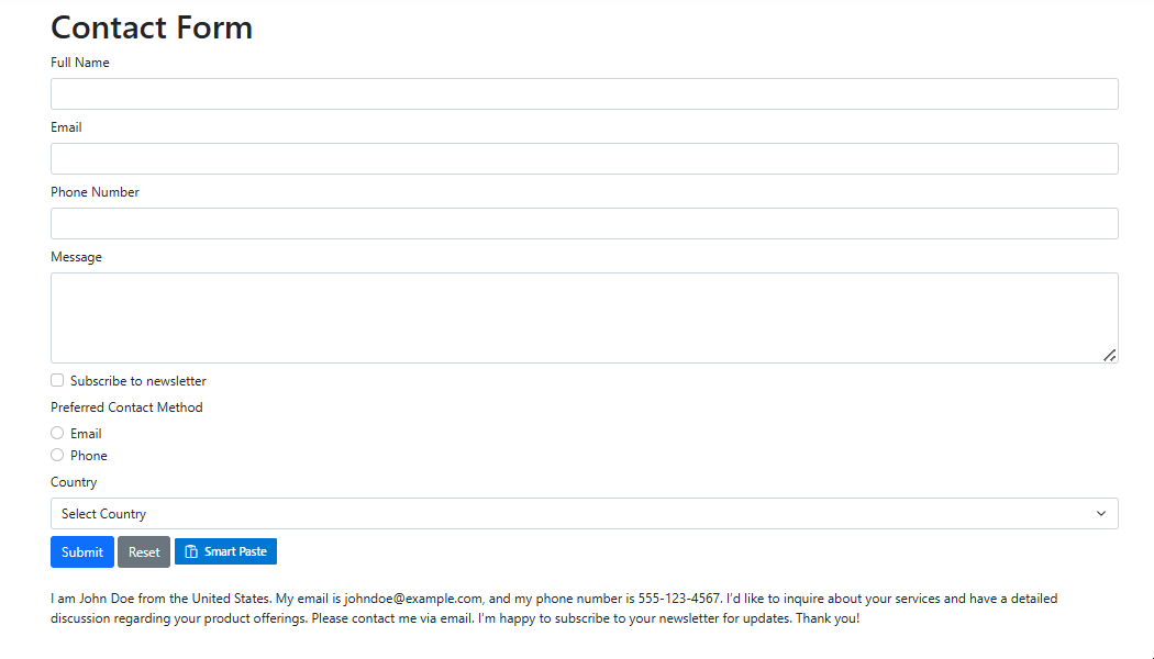 ASP.NET Core Smart Paste Button Control