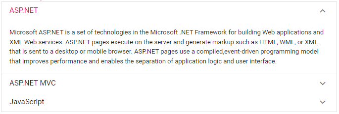 ASP.NET MVC Accordion Control