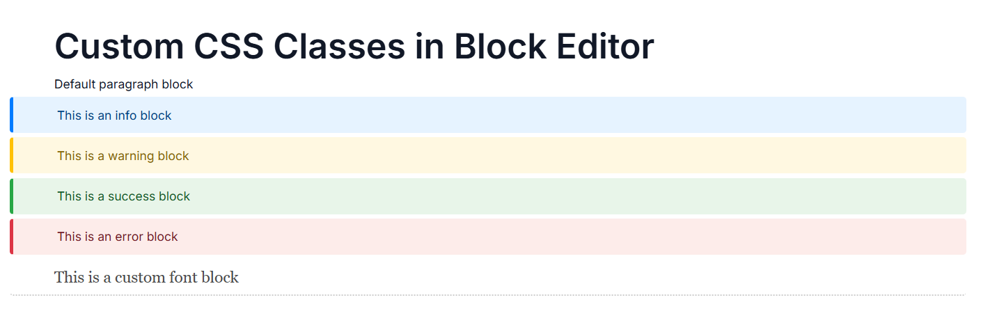 Block cssClass