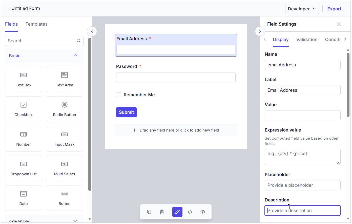 Preview in Form Builder