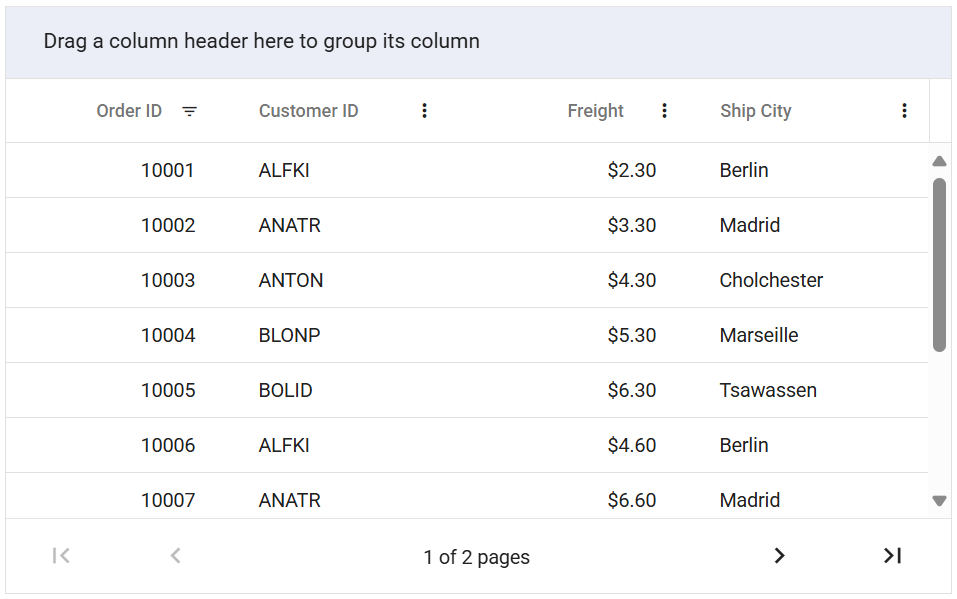 Prevent column menu