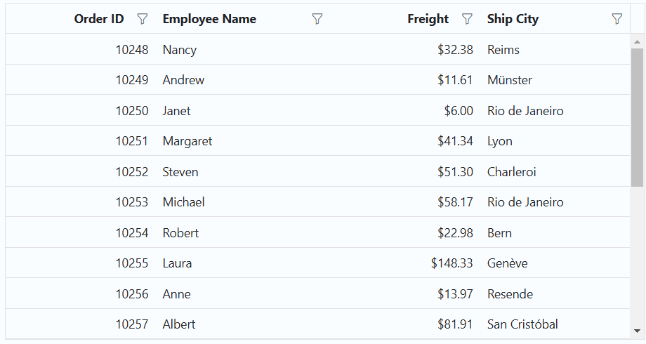 Customize filter UI of foreign key column