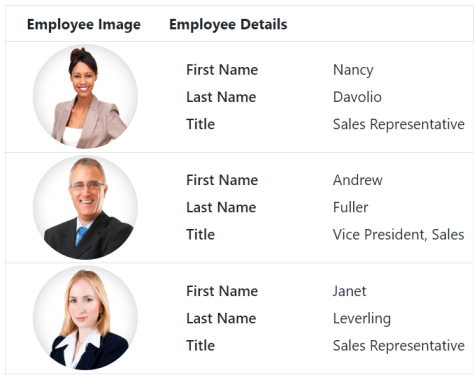Row Template