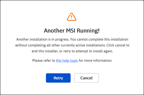 Installation Error Another MSI Running