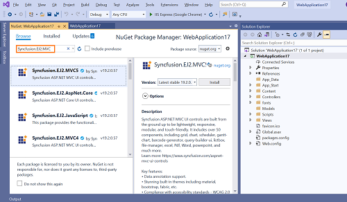ASP.NET MVC NuGet Packages Search