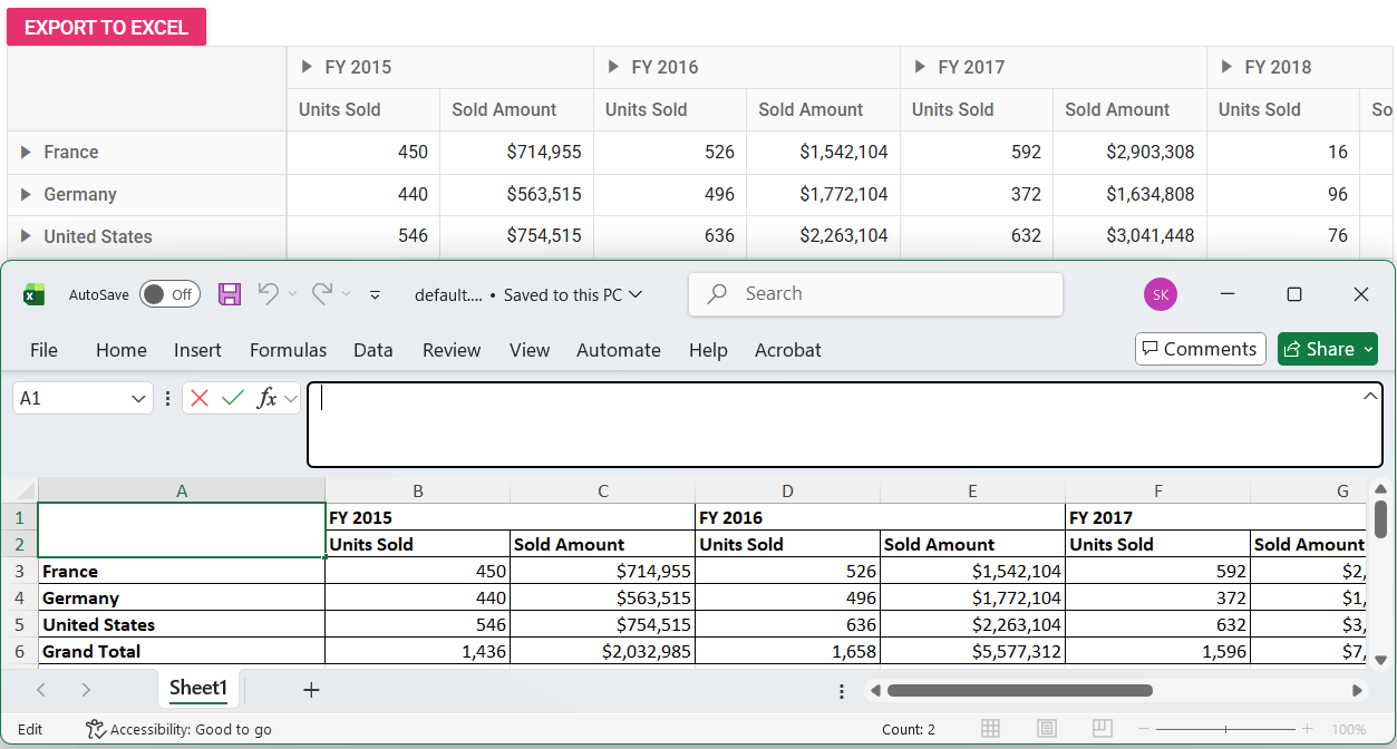 Excel Exporting