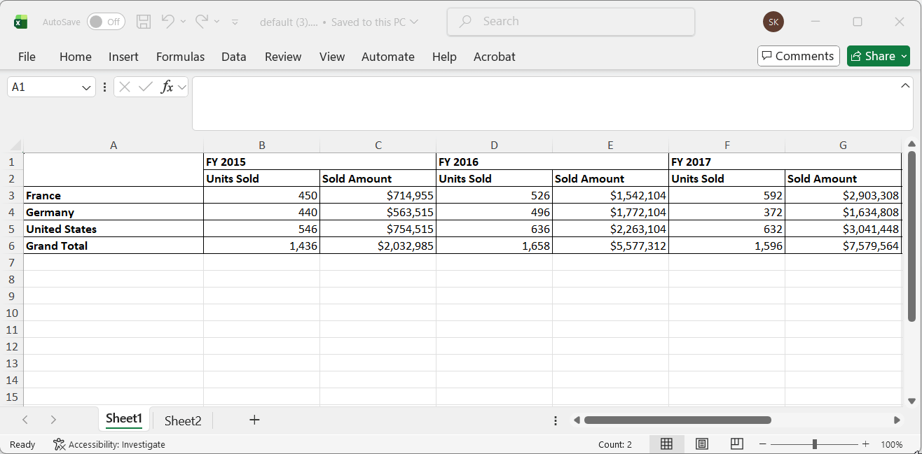 Exporting to new worksheet
