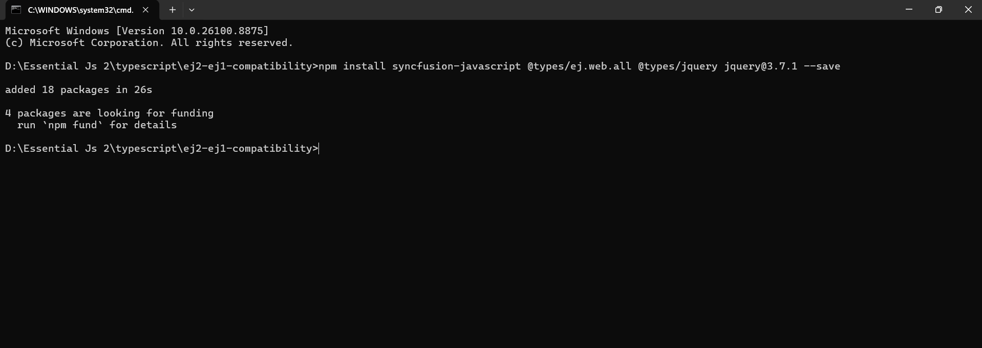ej1 npm package install