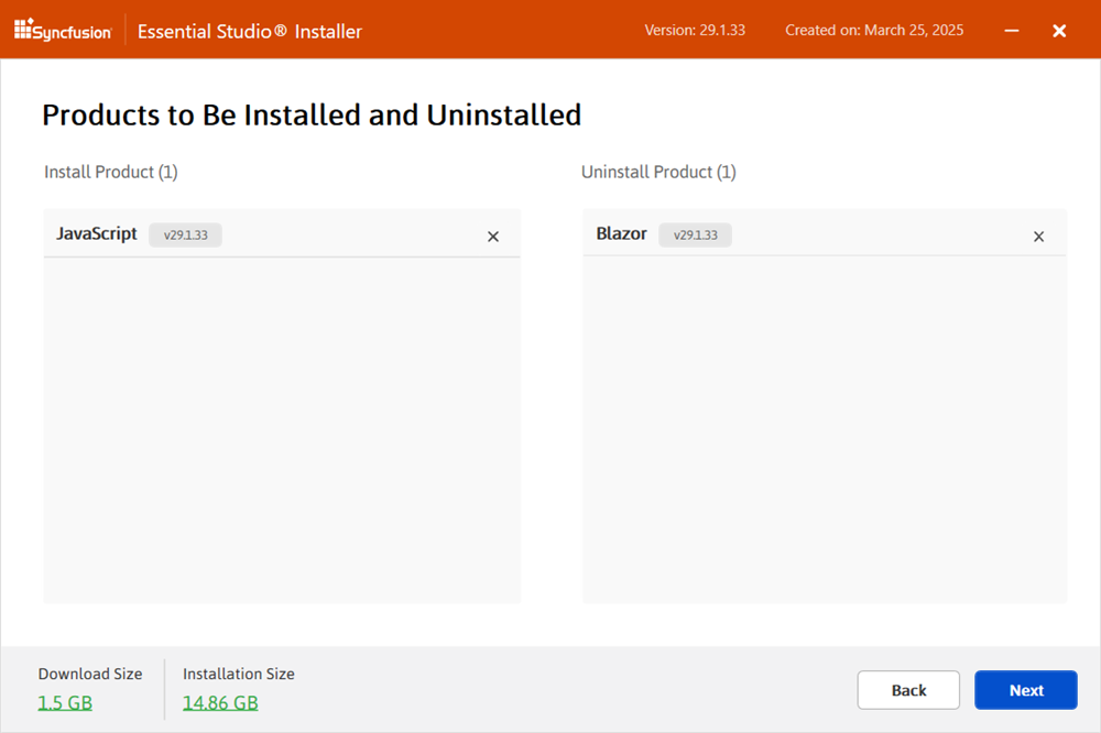 Confirmation pop-up to uninstall previous versions