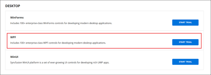 Trial and downloads of Syncfusion JavaScript