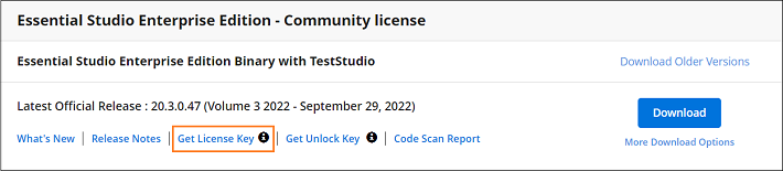 Get community license Key