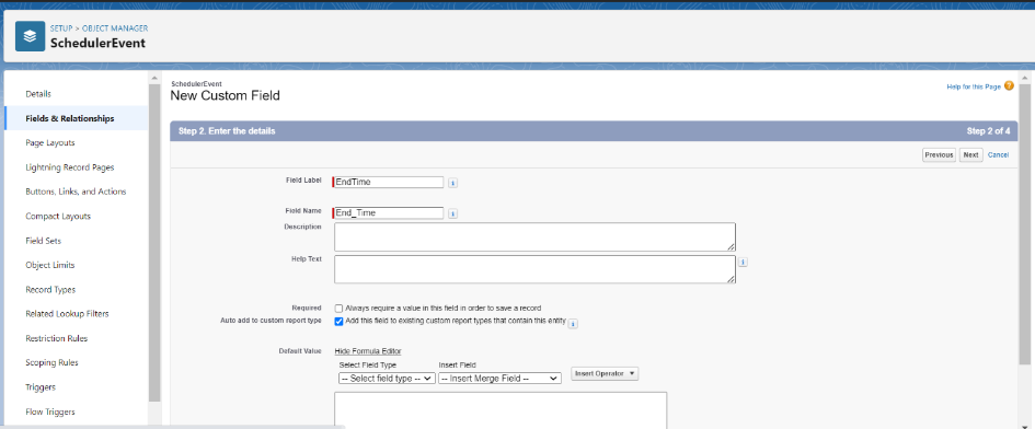 Salesforce setting allday field