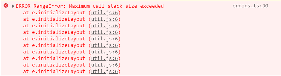 Maximum call stack size exceeded