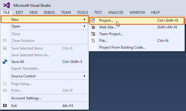 new project in aspnet web forms