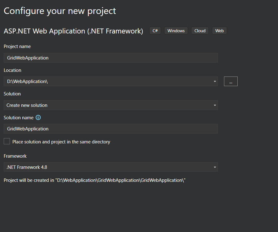 aspnet web forms syncfusion project template