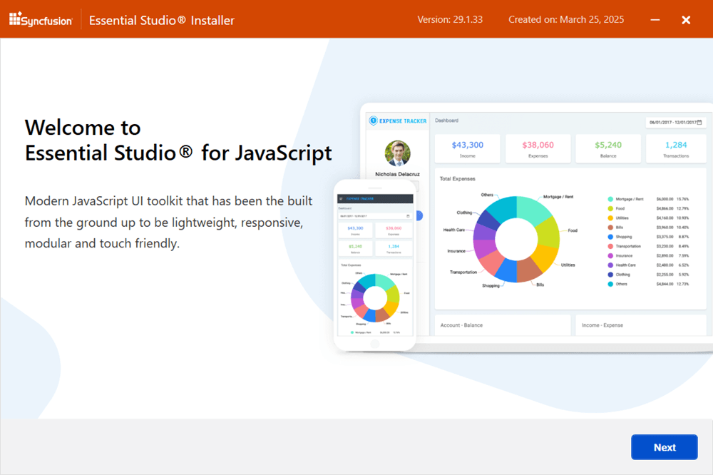Web installer welcome wizard