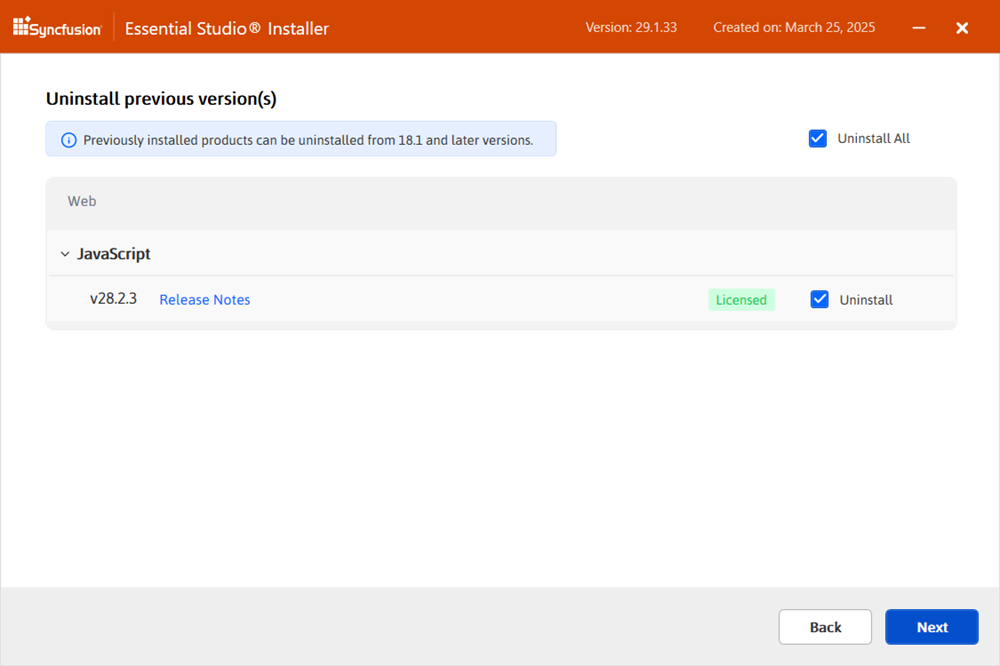 Confirmation wizard with list of products